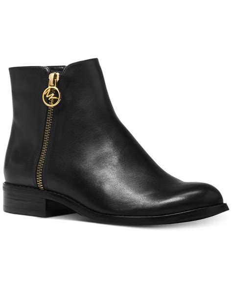 michael michael kors jaycie flat polished leather zip booties|MICHAEL Michael Kors .